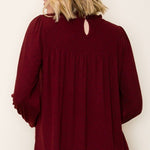 The Best Is Yet To Come Burgundy Smocked Top - The Nines