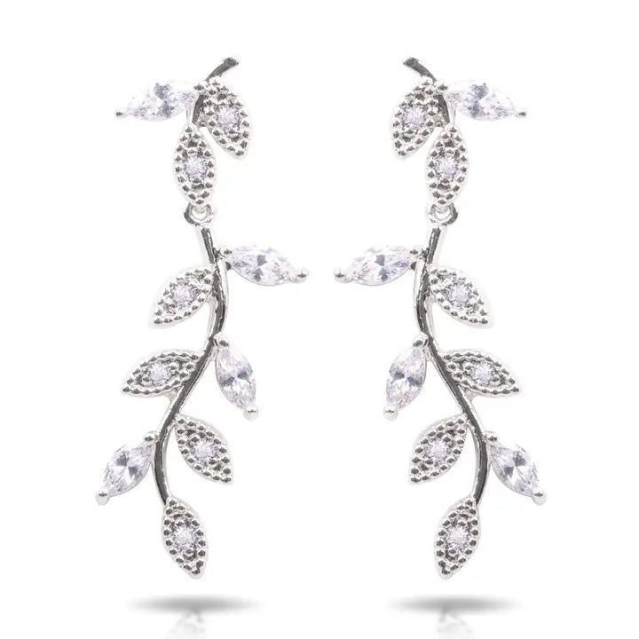 Ice Blu Vine Earrings - Silver - The Nines