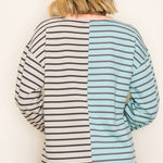 Jade & Oatmeal Henley Sweatshirt - The Nines