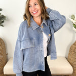 Front Pocket Cropped Shacket - The Nines
