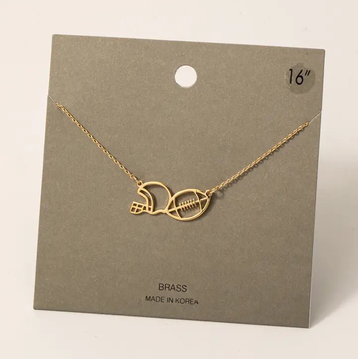 Football and Helmet Pendant Necklace - 2 colors! - The Nines