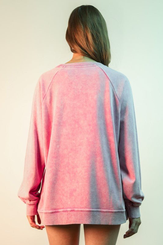 Orchid Lace Trim Sweatshirt - The Nines