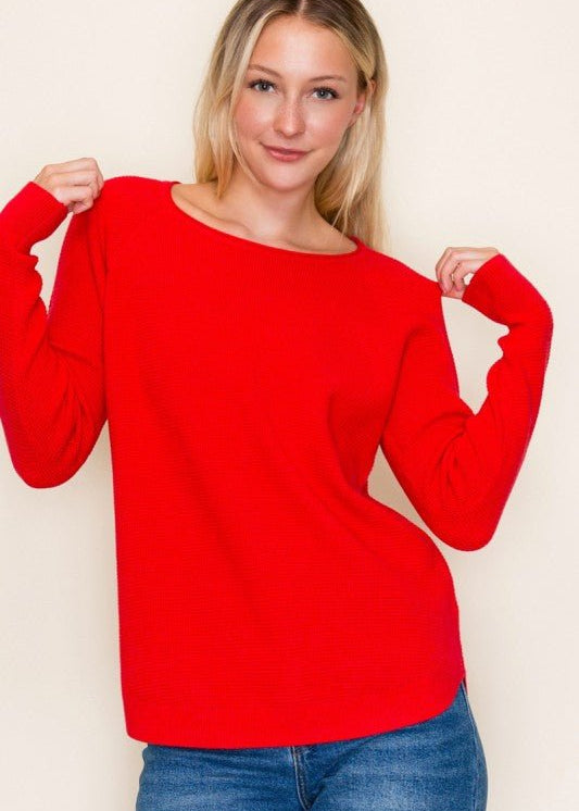 Textured Waffle Long Sleeve - 3 Colors! - The Nines