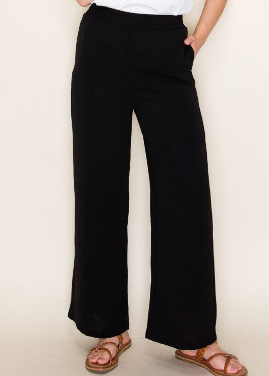 Black Elastic Waist Pants - The Nines