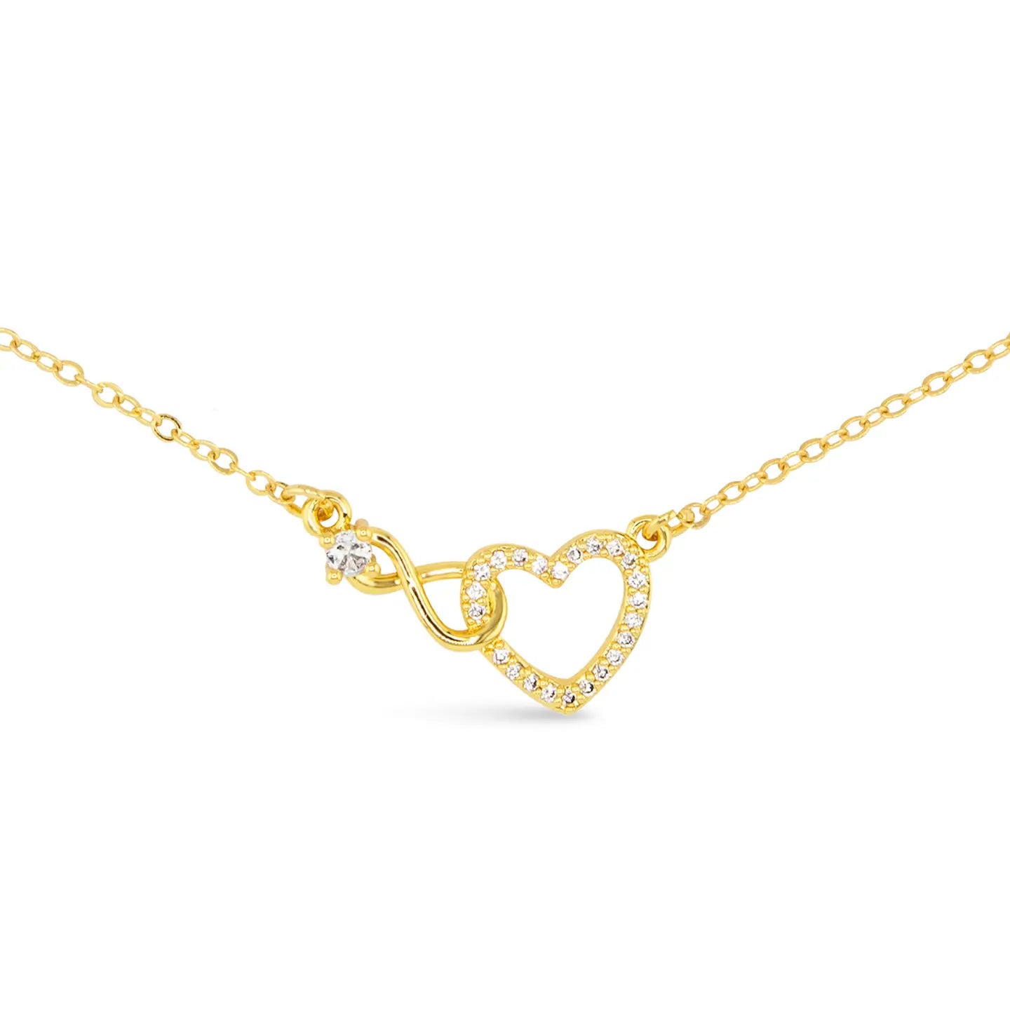 Precious Heart & Infinity Necklace - Gold - The Nines