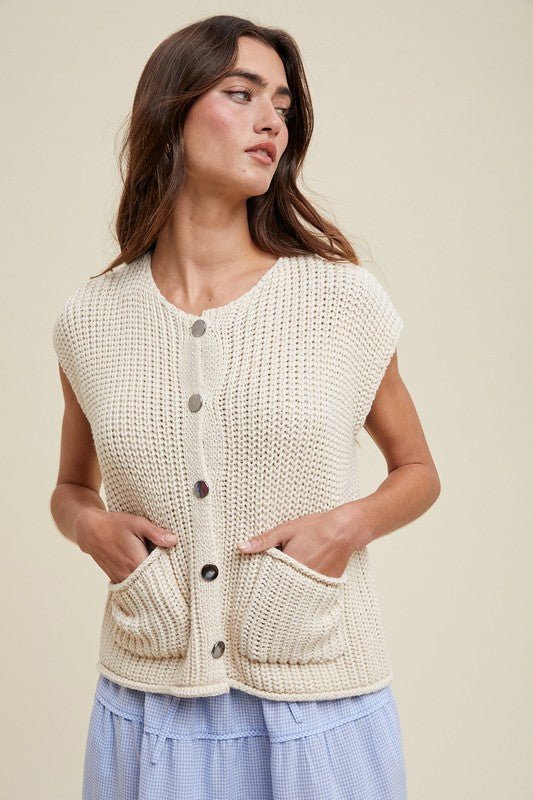 Button Up Vest Top - 2 colors! - The Nines