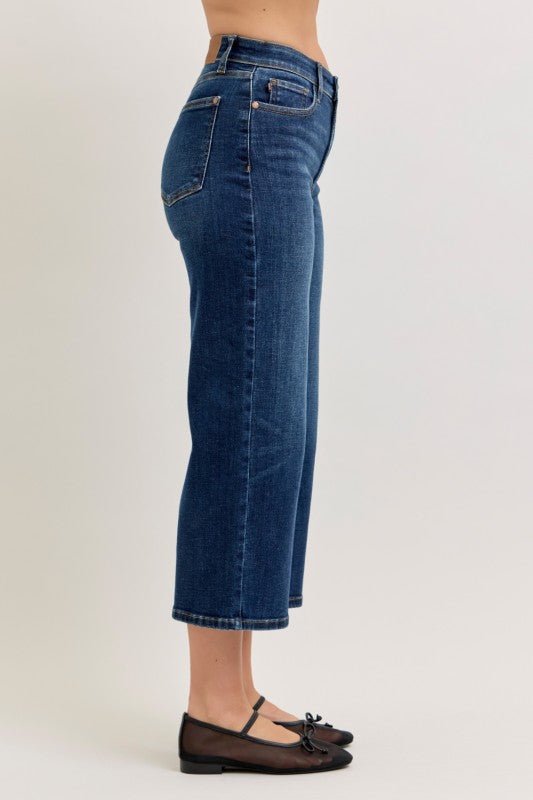 Judy Blue High Waist Cropped Ankle Wide - The Nines