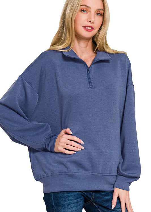 Scuba Quarter Zip Pocket Pullovers - 3 Colors! - The Nines