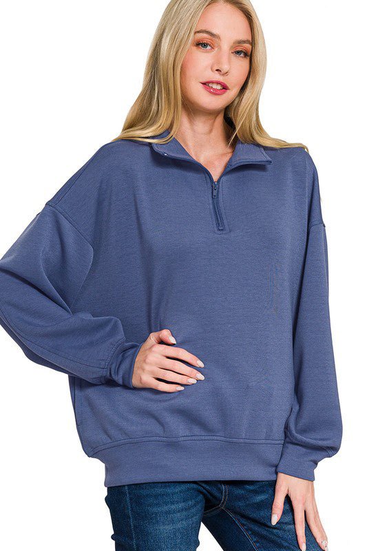 Scuba Quarter Zip Pocket Pullovers - 3 Colors! - The Nines
