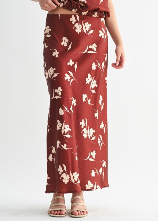 Brick Floral Skirt - The Nines