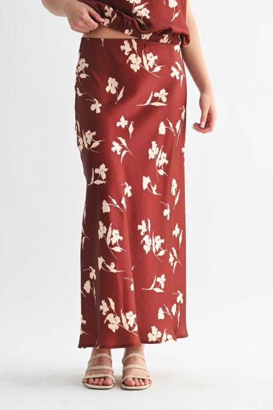 Brick Floral Skirt - The Nines