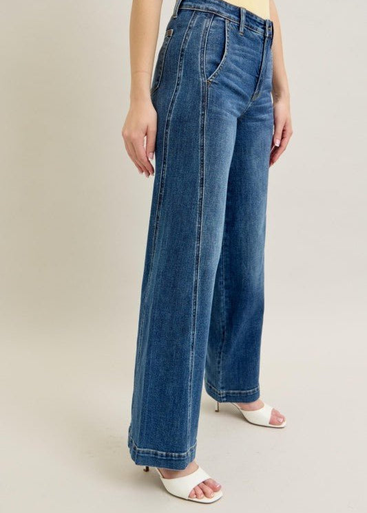 Judy Blue High Waist Front Seam Trouser Jean - The Nines