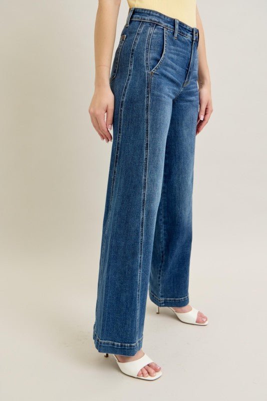 Judy Blue High Waist Front Seam Trouser Jean - The Nines