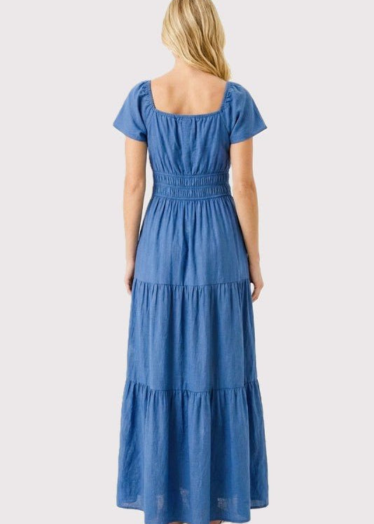 Blue Tiered Maxi Dress - The Nines