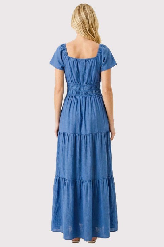 Blue Tiered Maxi Dress - The Nines