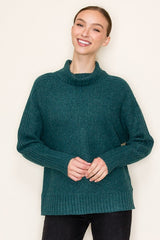 Dark Jade Soft Turtleneck Sweater