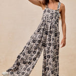 Gray & Black Washed Rose Overalls - The Nines