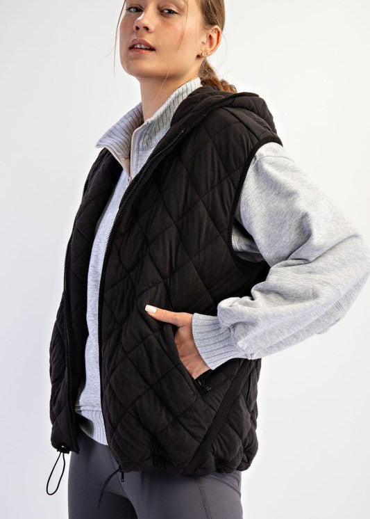 Rae Mode Quilted Hoodie Vest - 3 Colors! - The Nines