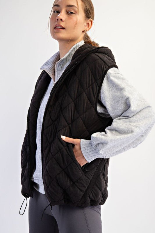 Rae Mode Quilted Hoodie Vest - 3 Colors! - The Nines