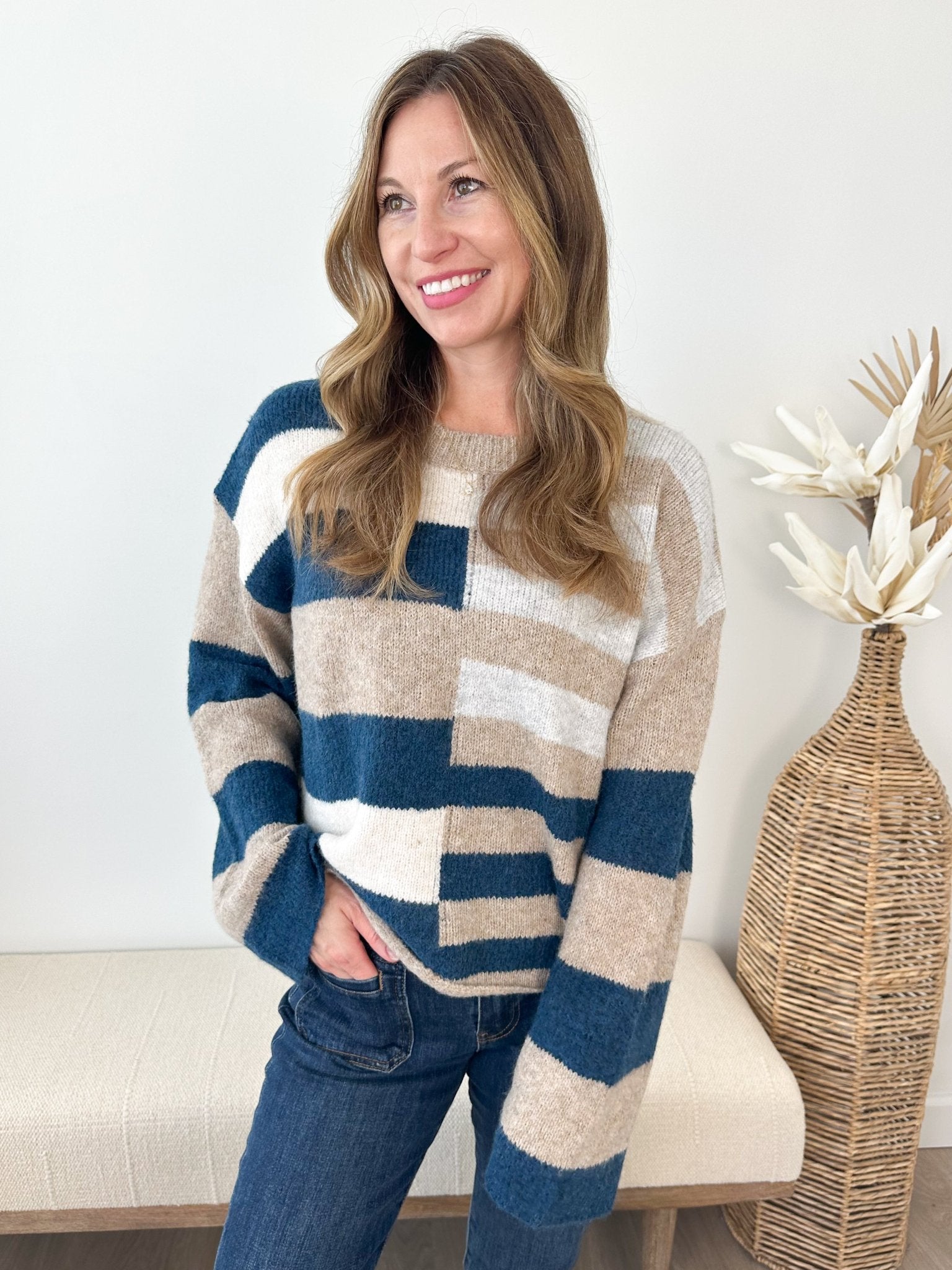 Wool Blend Color Block Sweater - 2 colors! - The Nines