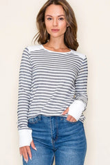 Striped Thumbhole Top