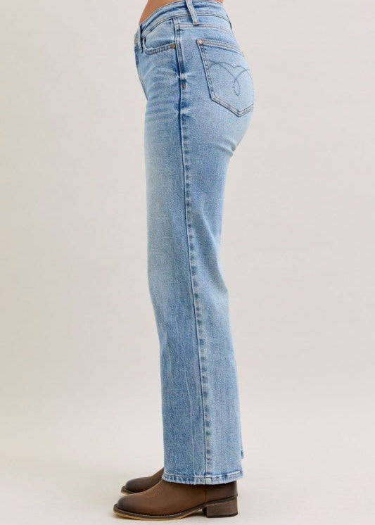 Judy Blue Mr Rigid Straight Medium Blue - 2 Lengths - The Nines