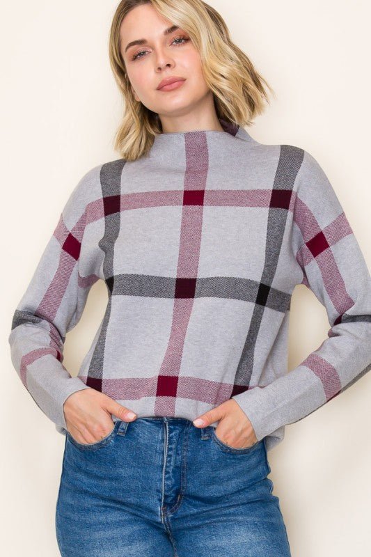 Checkered Mock Sweater - The Nines