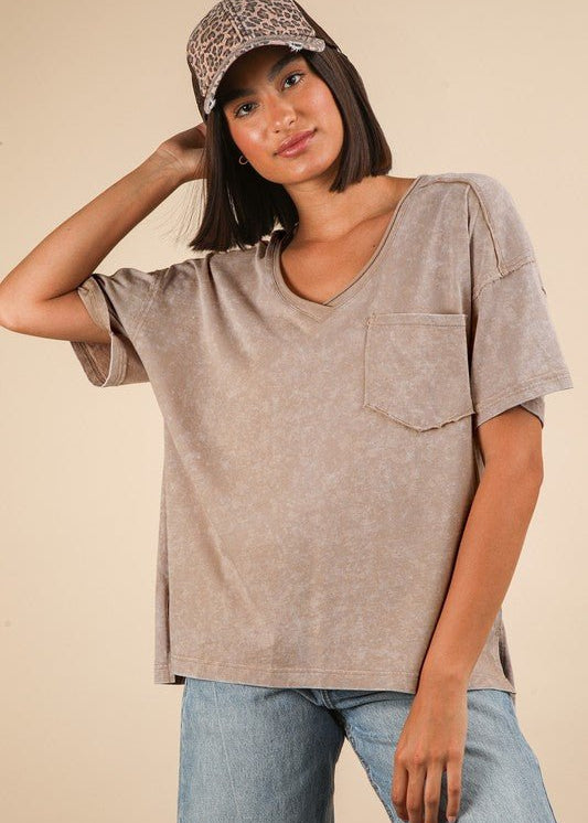 Mineral Washed V - neck tees - 4 Colors! - The Nines