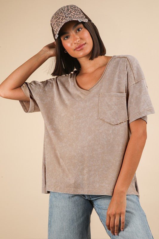 Mineral Washed V - neck tees - 4 Colors! - The Nines