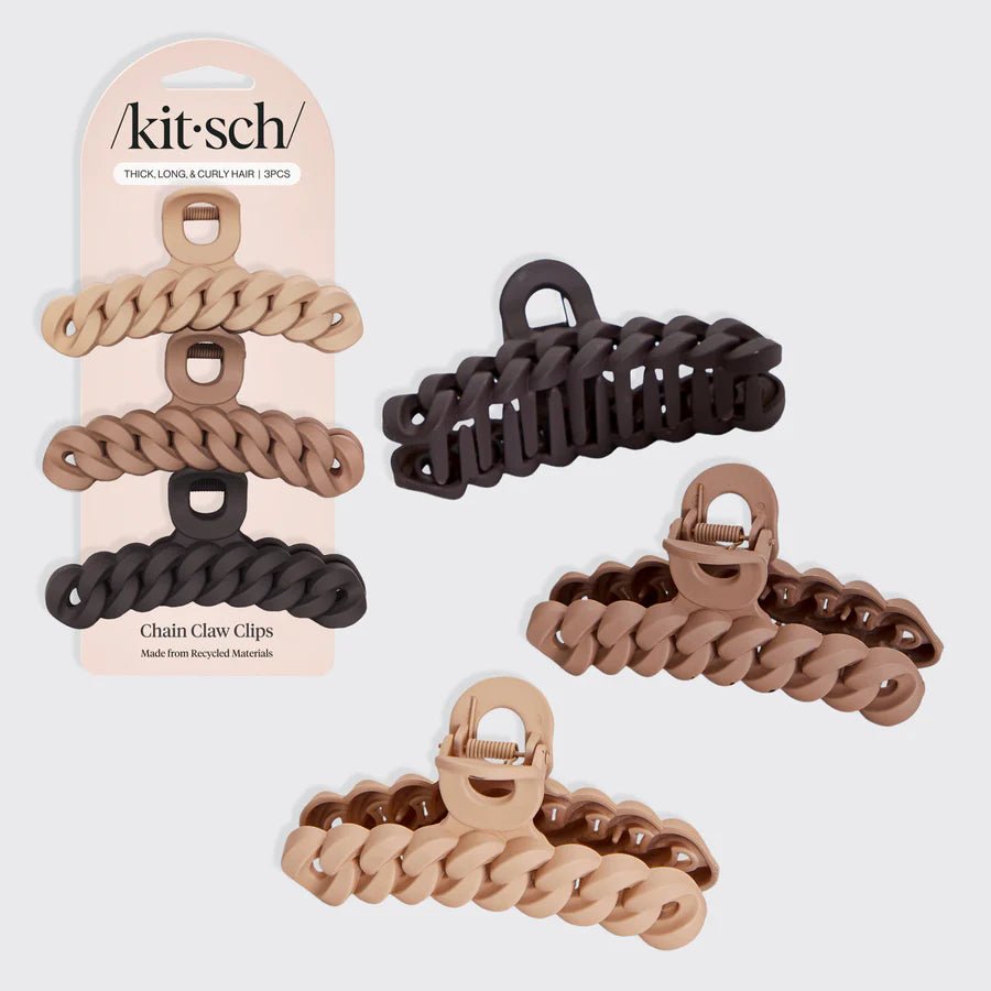 Neutral Chain Claw Clips 3 Piece Set - The Nines