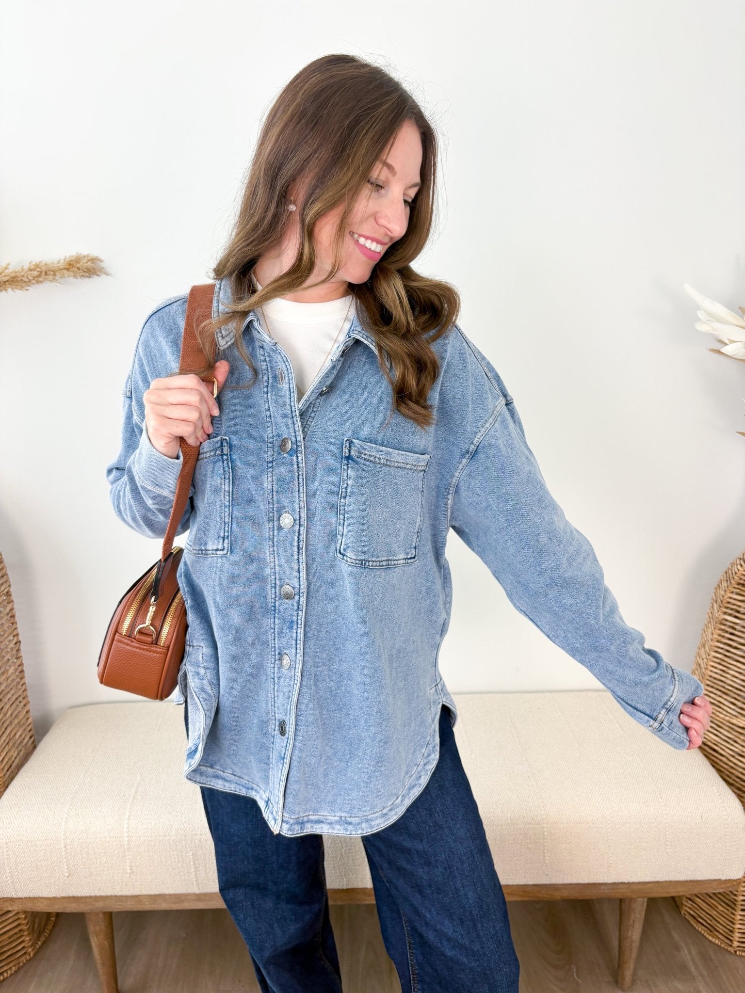 Soft Washed Denim Shacket - 4 colors! - The Nines