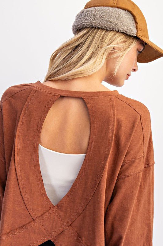 Cropped Long Sleeve Thumbhole Top - 4 Colors! - The Nines