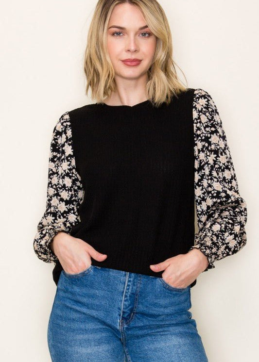 Floral Sleeve Tops - 2 Colors! - The Nines