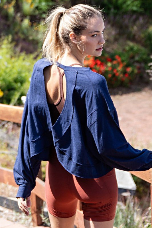 Cropped Long Sleeve Thumbhole Top - 4 Colors! - The Nines