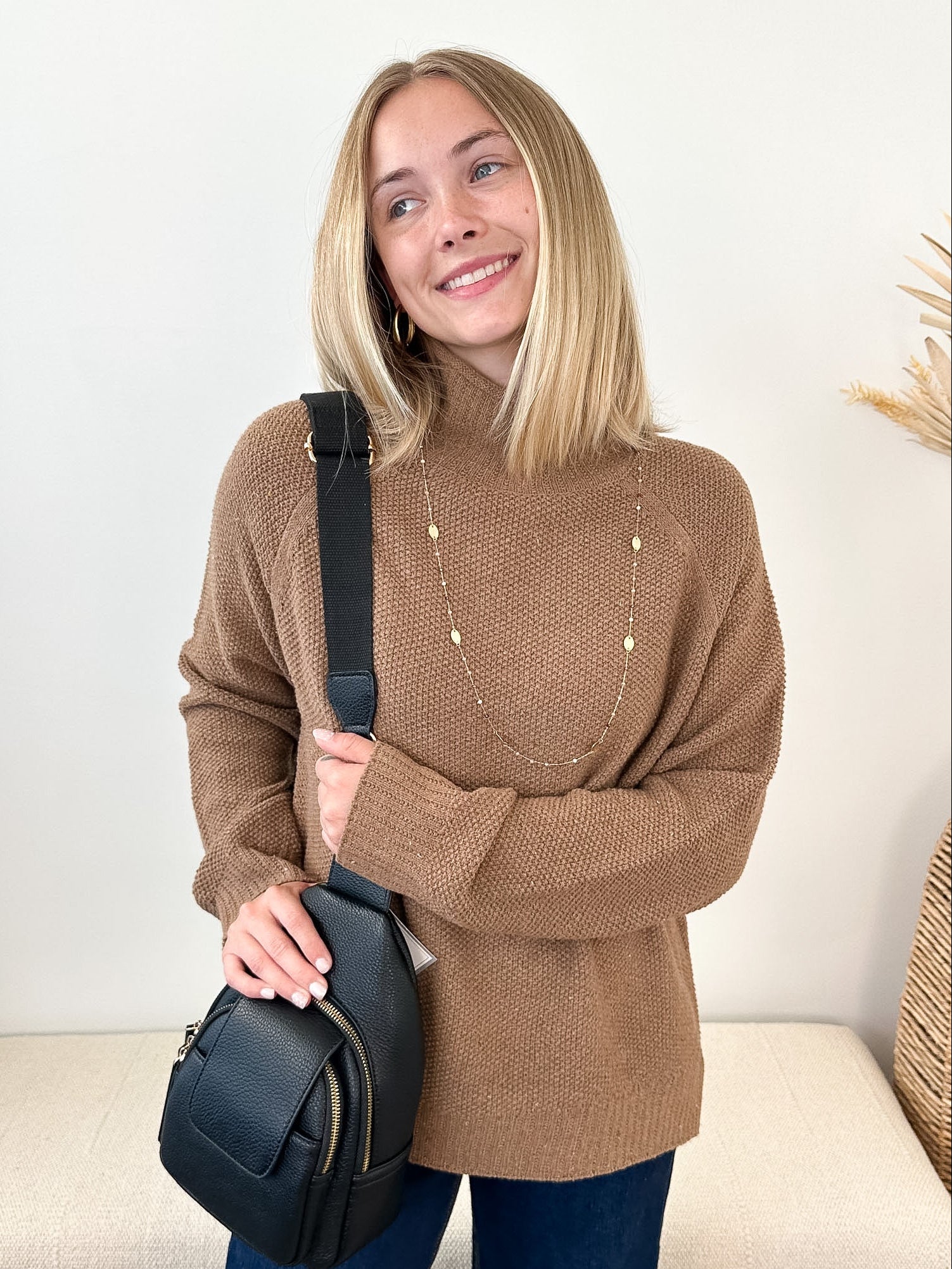 Textured Loose Turtleneck Sweater - 2 colors!