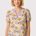 Lavender & Camel Poplin Top - The Nines