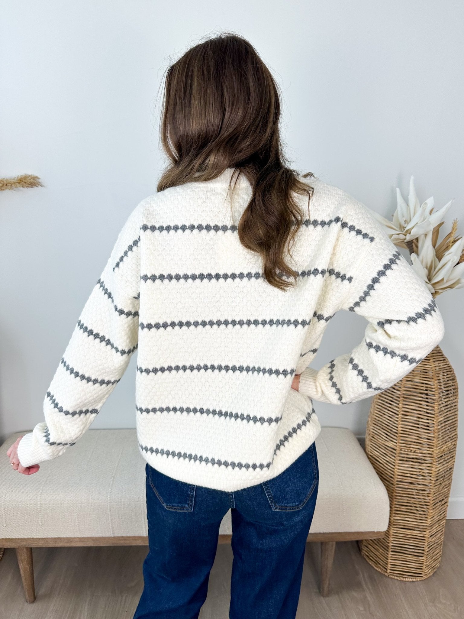 Cozy Little Striped Sweater - 2 colors! - The Nines