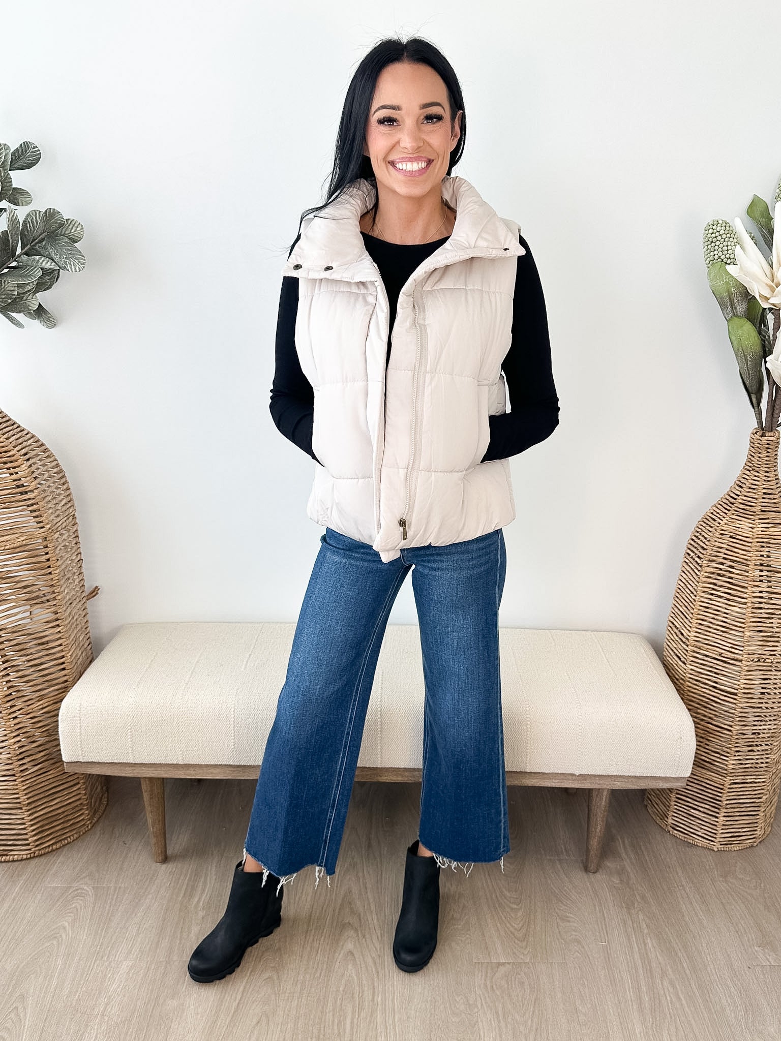 High Neck Puffer Vest - 3 colors!