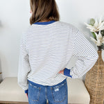 Long Sleeve Striped Sweatshirt - The Nines