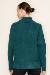 Dark Jade Soft Turtleneck Sweater