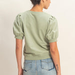 Sage Puff Crew Neck - The Nines