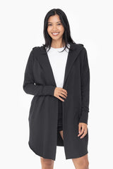 Mono B Longline Raw Hem Hooded Cardigans - 2 Colors!