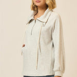 Light Heather Gray Cozy Sweatshirt Top - The Nines
