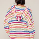 Multicolor Open Knit Hoodie - The Nines