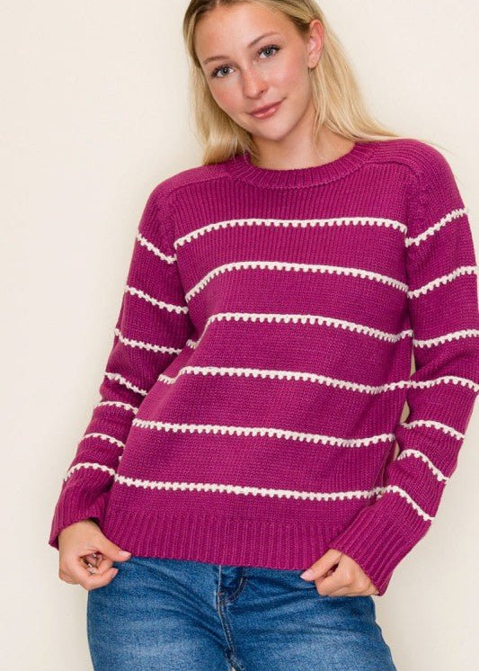 Blanket Stitch Sweater - 3 Colors! - The Nines