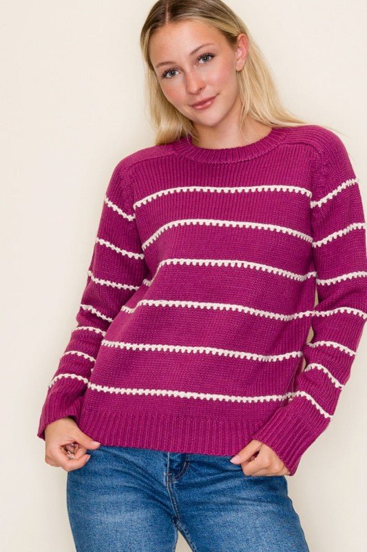 Blanket Stitch Sweater - 3 Colors! - The Nines