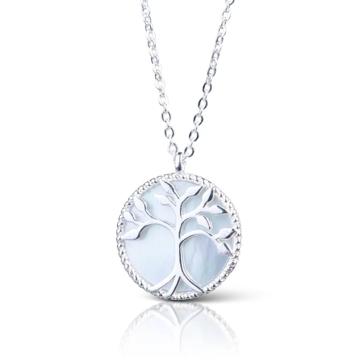 Mother of Pearl Tree Necklace - Silver - The Nines