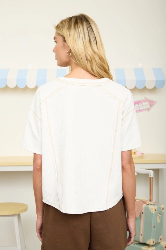 Ivory Knit Short Sleeve - The Nines