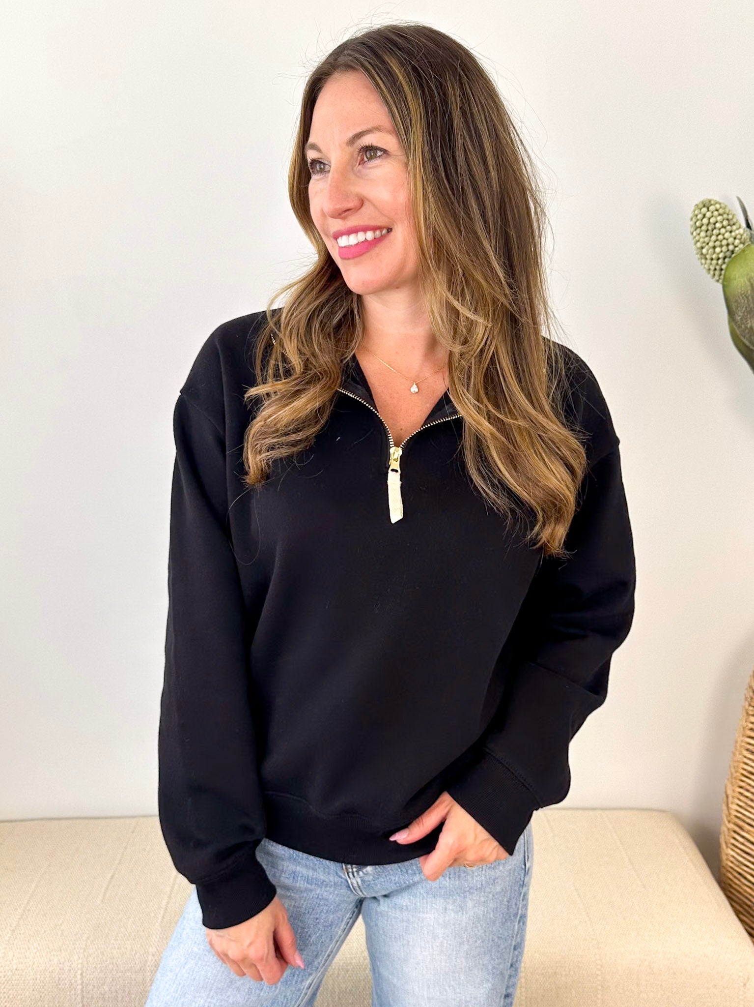 Fleece Half Zip Sweatshirt
