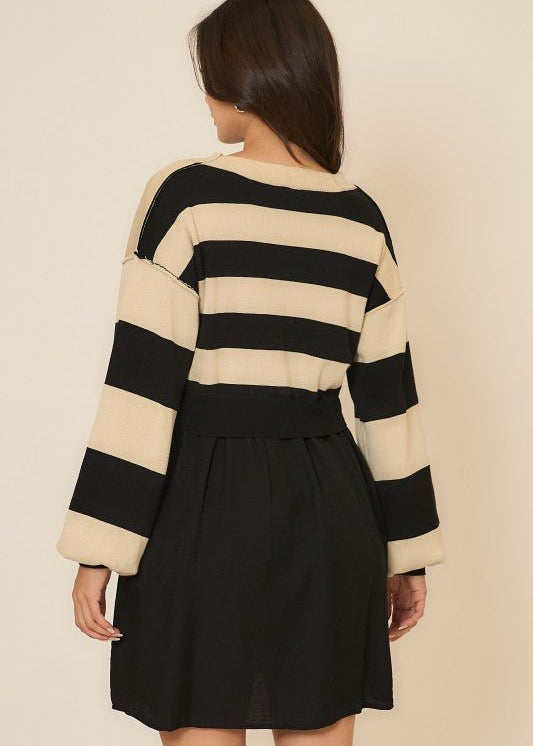 Contrast Sweater Dress - The Nines